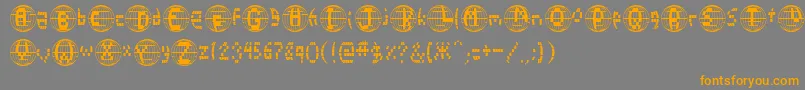 D2k-Schriftart – Orangefarbene Schriften auf grauem Hintergrund
