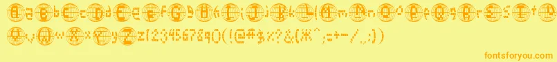 D2k Font – Orange Fonts on Yellow Background