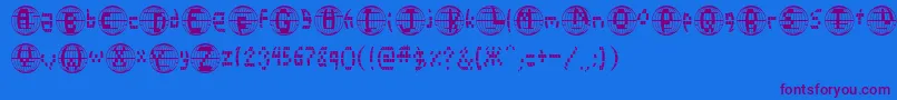 D2k Font – Purple Fonts on Blue Background