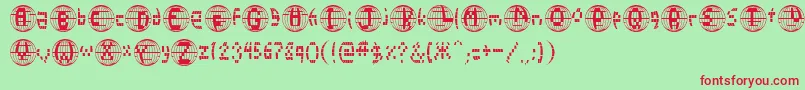 D2k Font – Red Fonts on Green Background