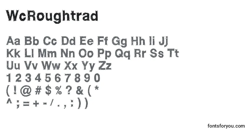 Czcionka WcRoughtrad – alfabet, cyfry, specjalne znaki