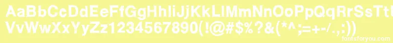 フォントWcRoughtrad – 黄色い背景に白い文字