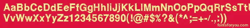 WcRoughtrad Font – Yellow Fonts on Red Background