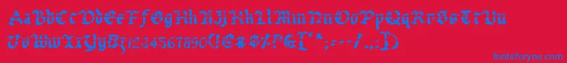 UberhГ¶lmeLazar Font – Blue Fonts on Red Background