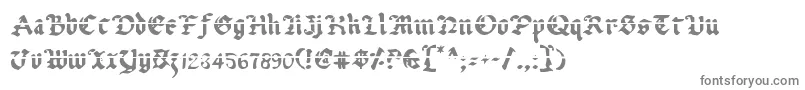 フォントUberhГ¶lmeLazar – 白い背景に灰色の文字
