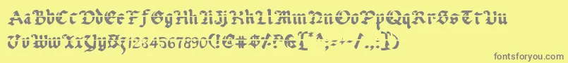 UberhГ¶lmeLazarフォントについての詳細 フォントUberhГ¶lmeLazar – 黄色の背景に灰色の文字