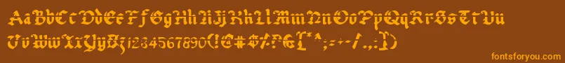 More about UberhГ¶lmeLazar Font UberhГ¶lmeLazar Font – Orange Fonts on Brown Background