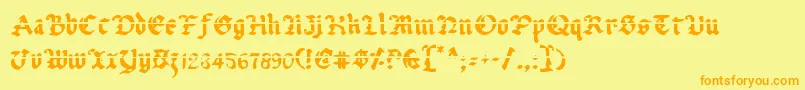 UberhГ¶lmeLazar Font – Orange Fonts on Yellow Background