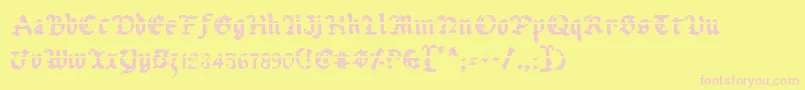 UberhГ¶lmeLazar Font – Pink Fonts on Yellow Background