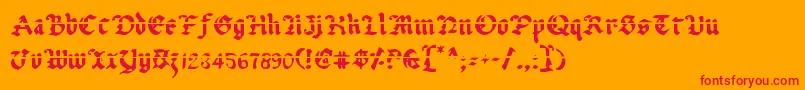 Шрифт UberhГ¶lmeLazar – красные шрифты на оранжевом фоне