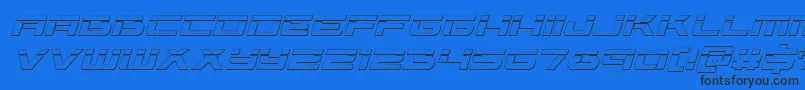 Vorpal3Dital Font – Black Fonts on Blue Background