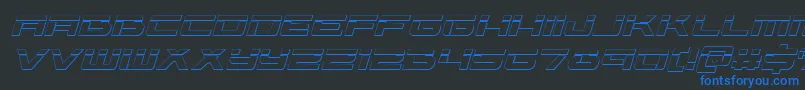 Шрифт Vorpal3Dital – синие шрифты на чёрном фоне
