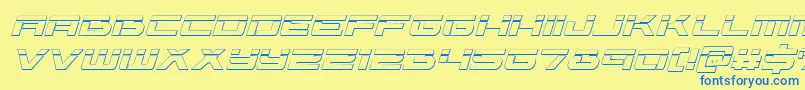 Vorpal3Dital Font – Blue Fonts on Yellow Background