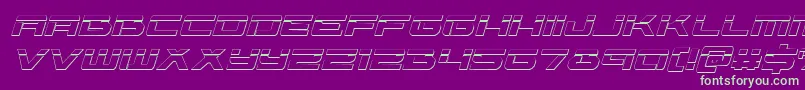 Vorpal3Dital-fontti – vihreät fontit violetilla taustalla