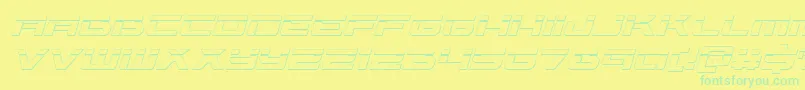 Vorpal3Dital-Schriftart – Grüne Schriften auf gelbem Hintergrund