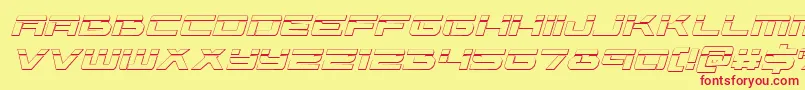 Vorpal3Dital Font – Red Fonts on Yellow Background