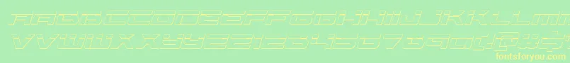 Vorpal3Dital Font – Yellow Fonts on Green Background