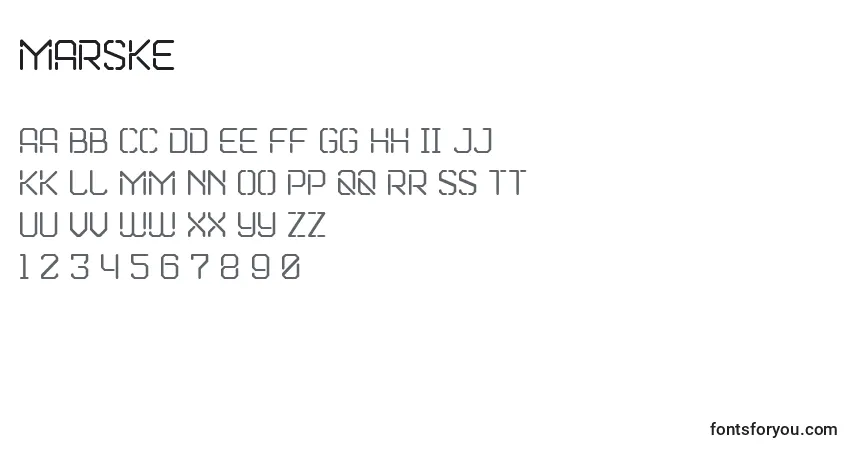 Fuente Marske - alfabeto, números, caracteres especiales