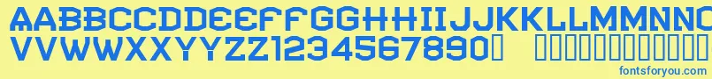 CfatlantideRegular Font – Blue Fonts on Yellow Background