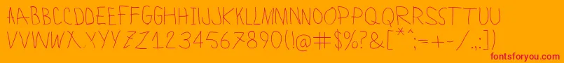 LamiarLight-Schriftart – Rote Schriften auf orangefarbenem Hintergrund