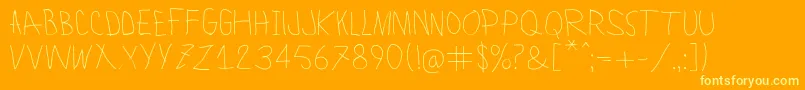 LamiarLight-Schriftart – Gelbe Schriften auf orangefarbenem Hintergrund