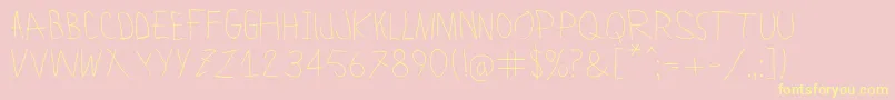 LamiarLight-Schriftart – Gelbe Schriften auf rosa Hintergrund