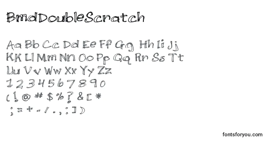 Schriftart BmdDoubleScratch – Alphabet, Zahlen, spezielle Symbole