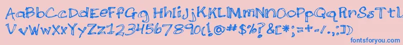 BmdDoubleScratch Font – Blue Fonts on Pink Background