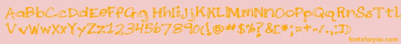 BmdDoubleScratch Font – Orange Fonts on Pink Background