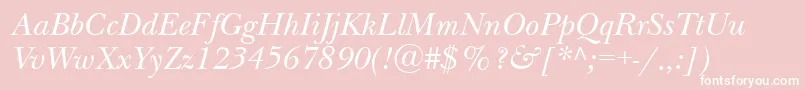 NewbaskervilleettItalic Font – White Fonts on Pink Background