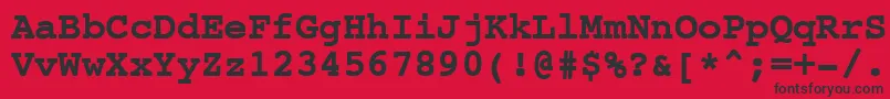 フォントCourierNewBold – 赤い背景に黒い文字