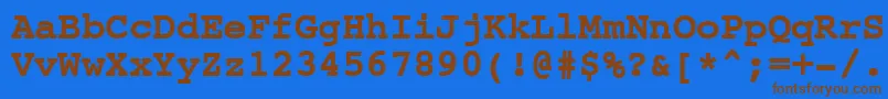 Шрифт CourierNewBold – коричневые шрифты на синем фоне