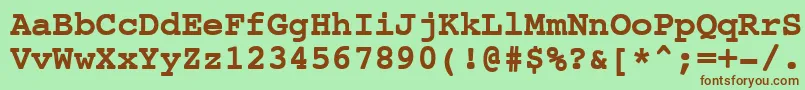 Шрифт CourierNewBold – коричневые шрифты на зелёном фоне