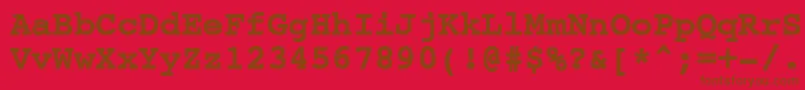 フォントCourierNewBold – 赤い背景に茶色の文字