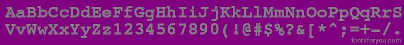 フォントCourierNewBold – 紫の背景に灰色の文字