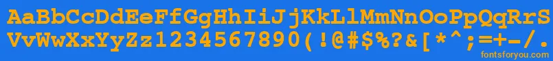 フォントCourierNewBold – オレンジ色の文字が青い背景にあります。