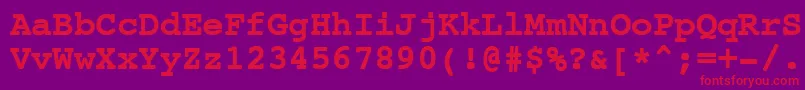 CourierNewBold Font – Red Fonts on Purple Background