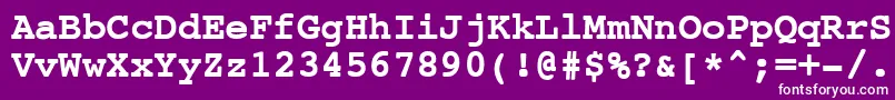 Czcionka CourierNewBold – białe czcionki na fioletowym tle