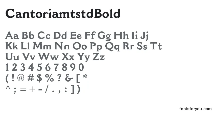 A fonte CantoriamtstdBold – alfabeto, números, caracteres especiais