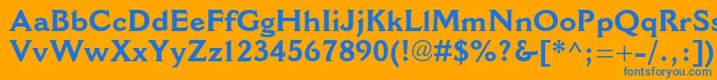 CantoriamtstdBold-Schriftart – Blaue Schriften auf orangefarbenem Hintergrund
