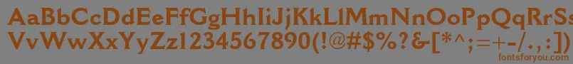 CantoriamtstdBold-Schriftart – Braune Schriften auf grauem Hintergrund