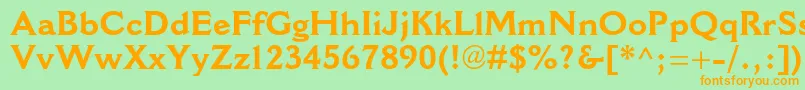 フォントCantoriamtstdBold – オレンジの文字が緑の背景にあります。