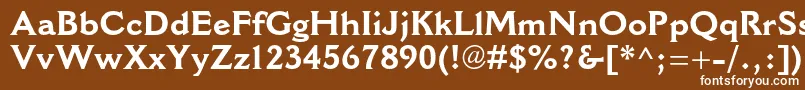 CantoriamtstdBold-Schriftart – Weiße Schriften auf braunem Hintergrund