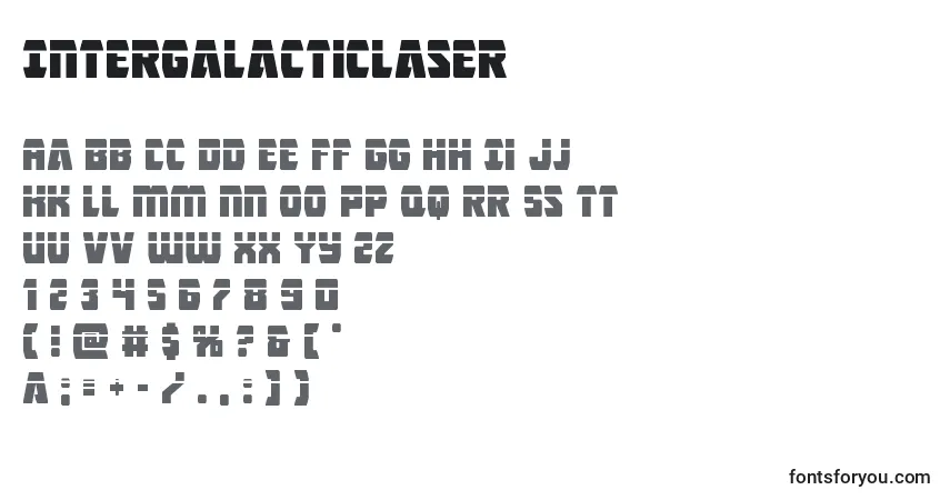 Czcionka Intergalacticlaser – alfabet, cyfry, specjalne znaki