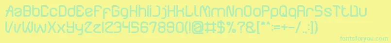 Czcionka ElectroStaticRainBold – zielone czcionki na żółtym tle