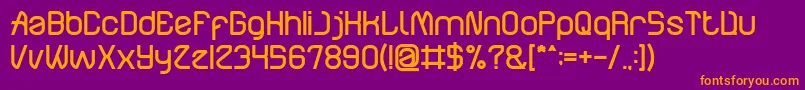 フォントElectroStaticRainBold – 紫色の背景にオレンジのフォント