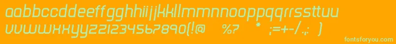 TripserifceItalic-Schriftart – Grüne Schriften auf orangefarbenem Hintergrund