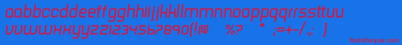 TripserifceItalic Font – Red Fonts on Blue Background