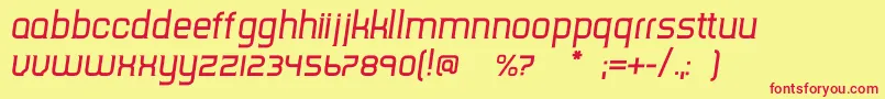 TripserifceItalic Font – Red Fonts on Yellow Background