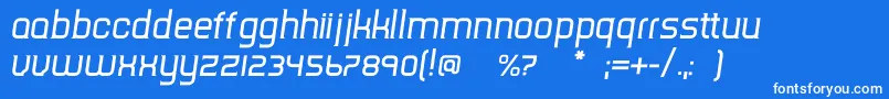 Fonte TripserifceItalic – fontes brancas em um fundo azul